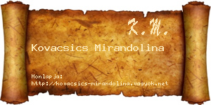 Kovacsics Mirandolina névjegykártya